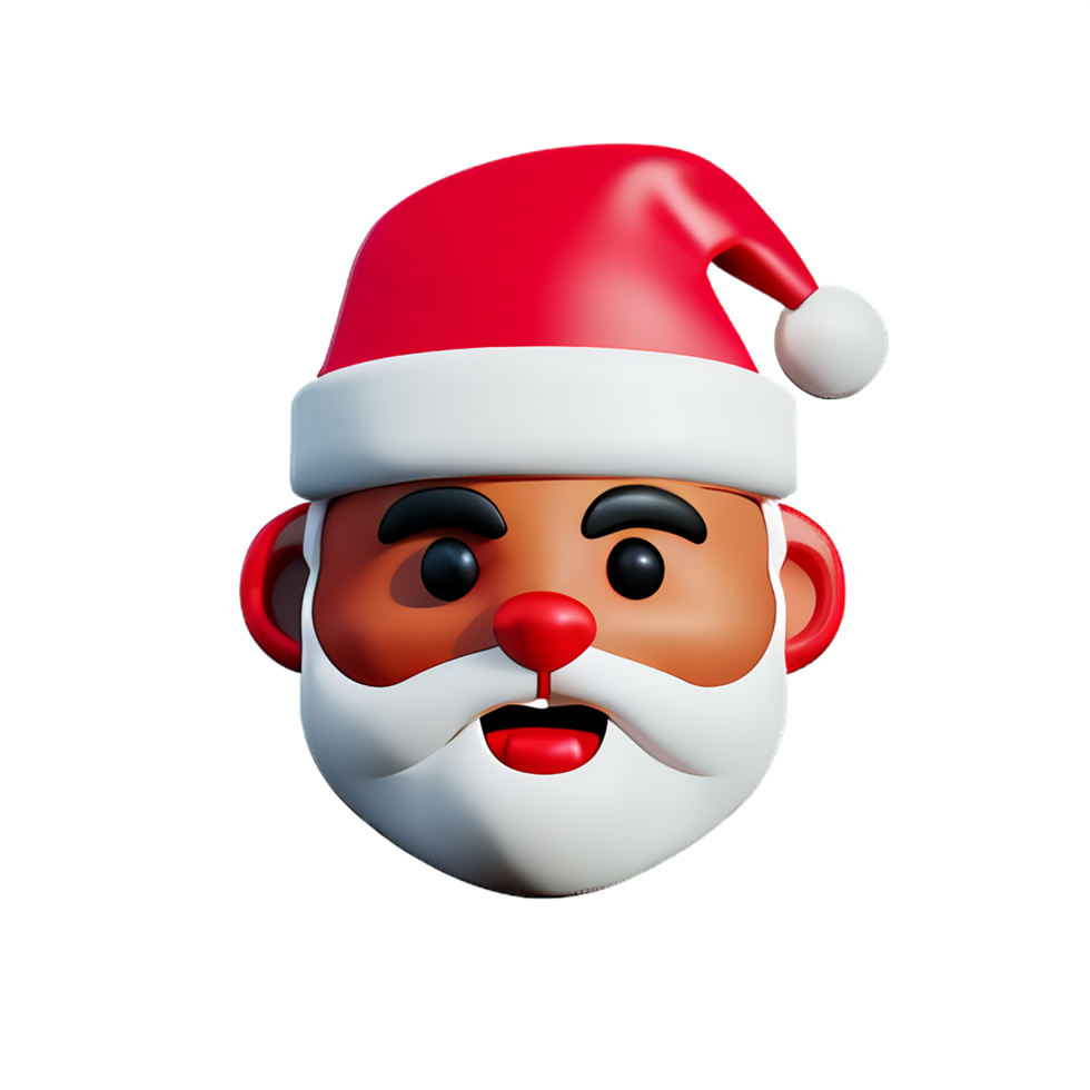 de kerstman claus gezicht 3d renderen icoon illustratie png