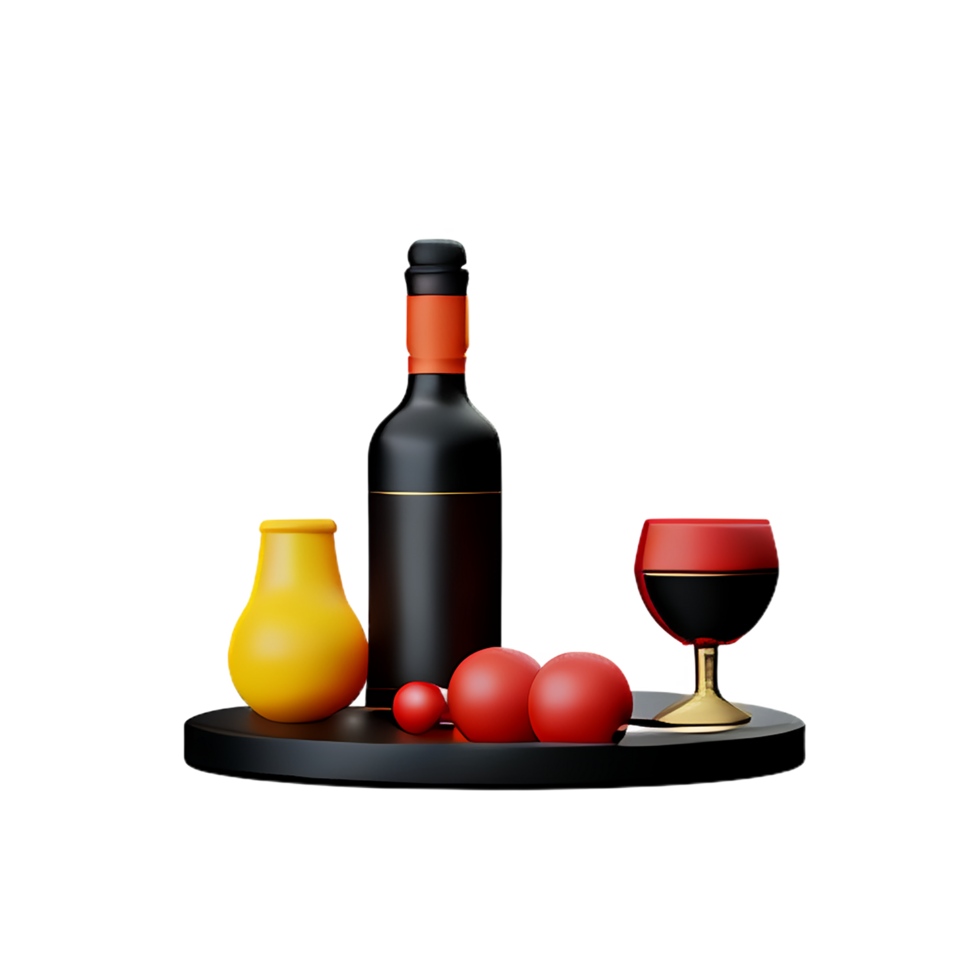 vino 3d interpretazione icona illustrazione png