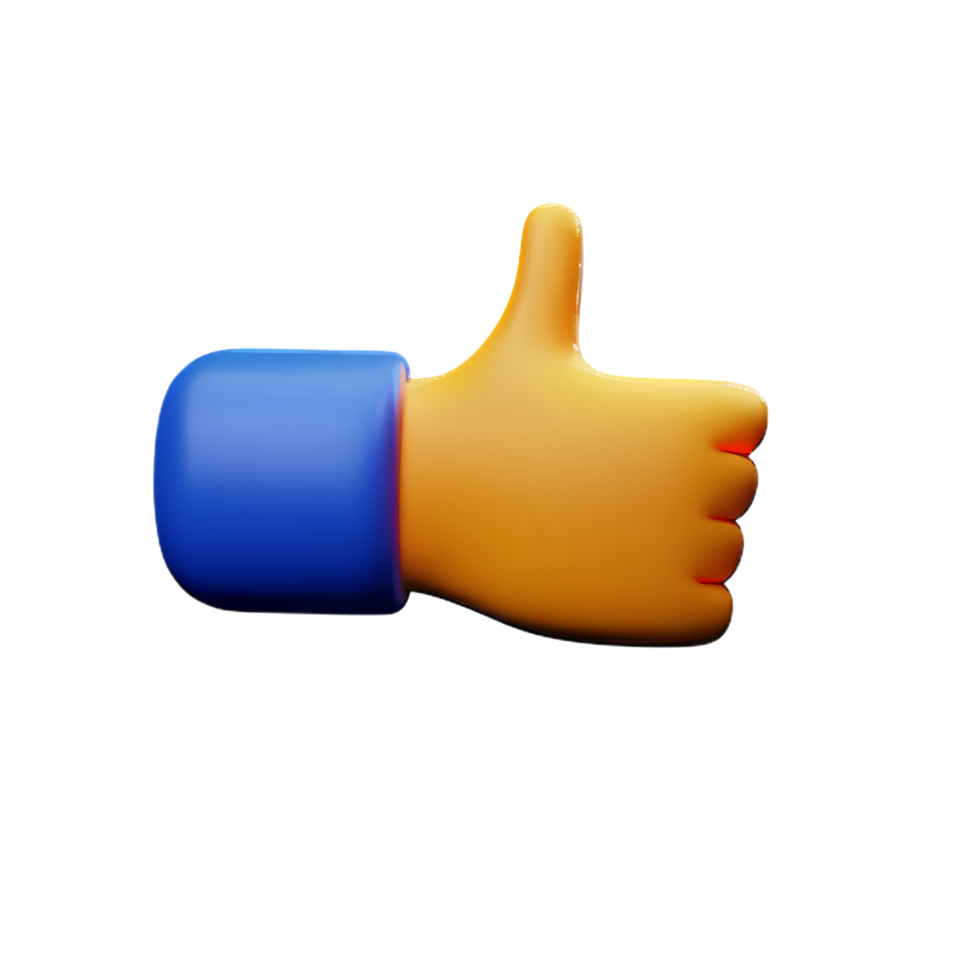 thumbs up 3d rendering icon illustration png