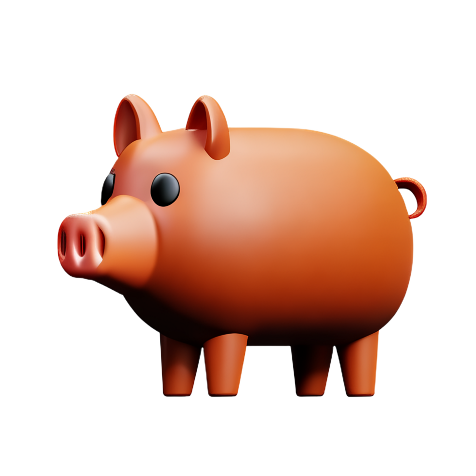 pig 3d rendering icon illustration png