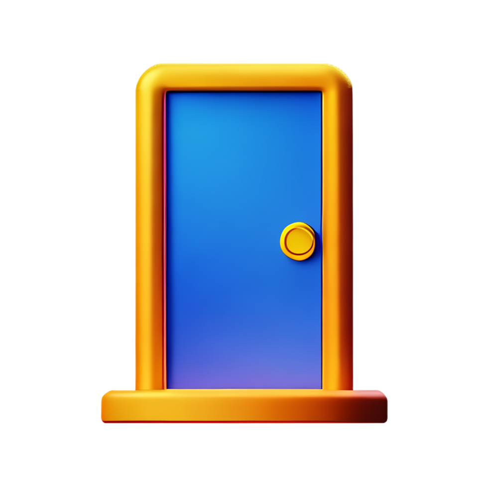 puerta 3d representación icono ilustración png