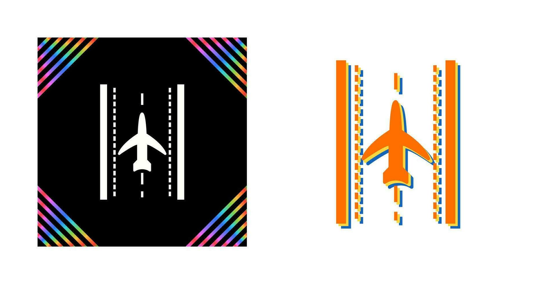 Plane on Runway Vector Icon