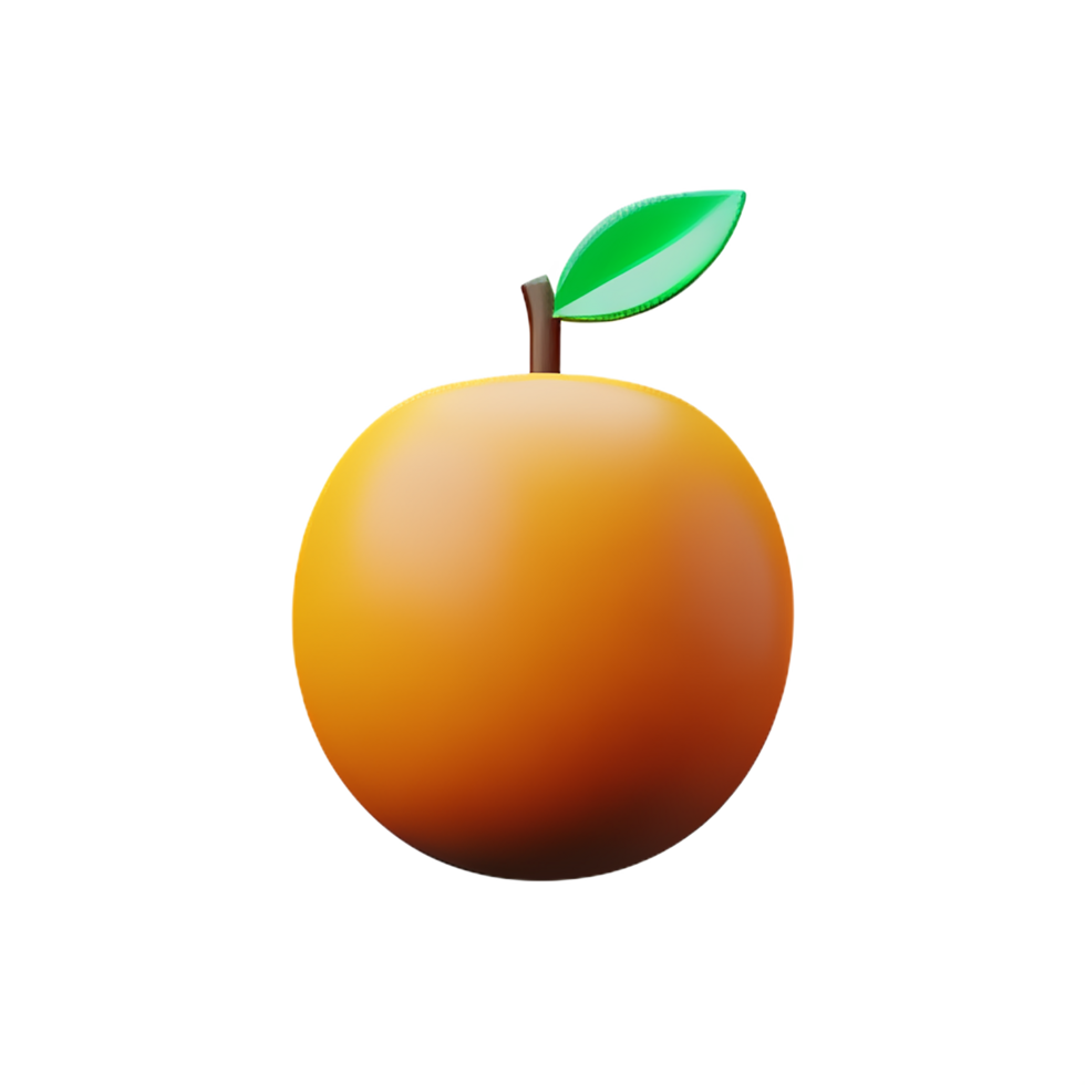 peach 3d rendering icon illustration png