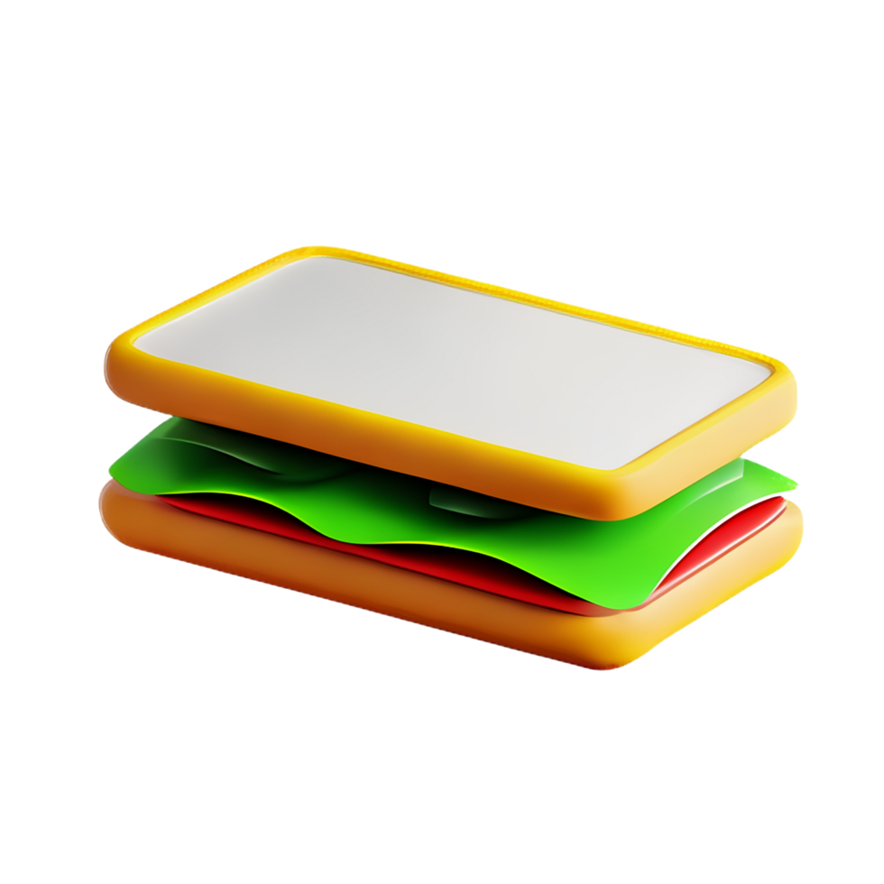 sandwich 3d rendering icon illustration png