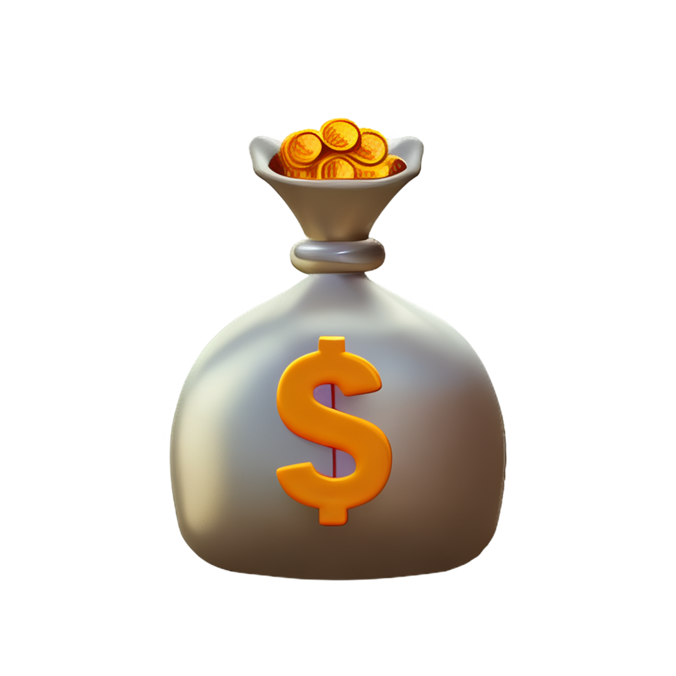 money bag 3d rendering icon illustration png