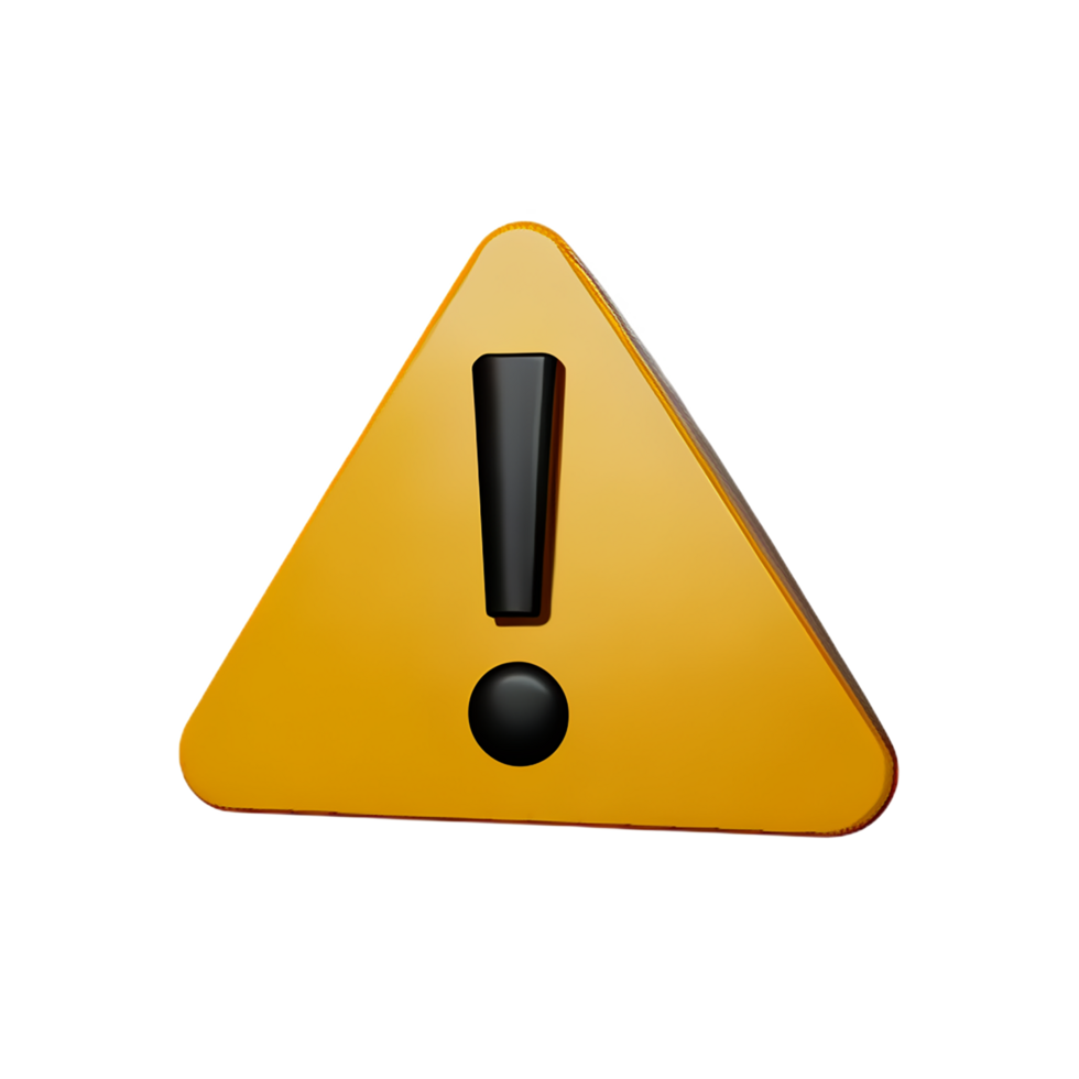 warning 3d rendering icon illustration png