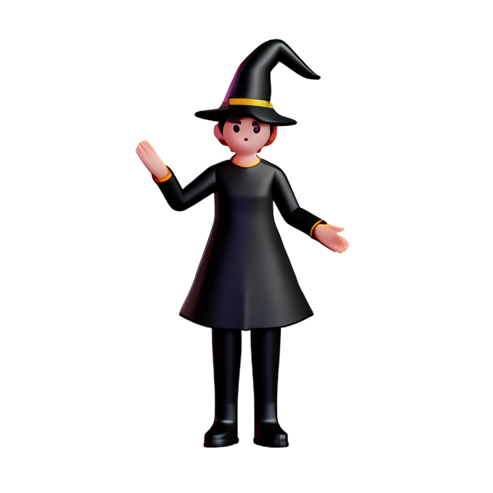 witch 3d rendering icon illustration png