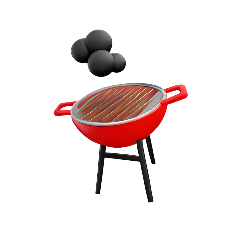 un barbecue 3d le rendu icône illustration png