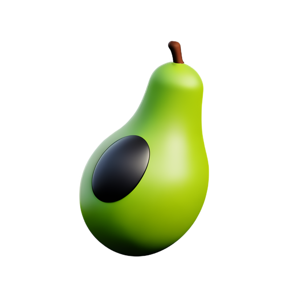avocado 3d rendering icon illustration png