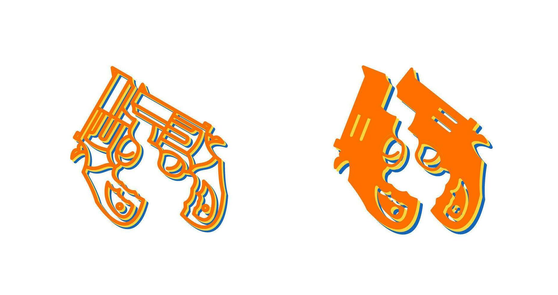 Two Guns Vector Icon