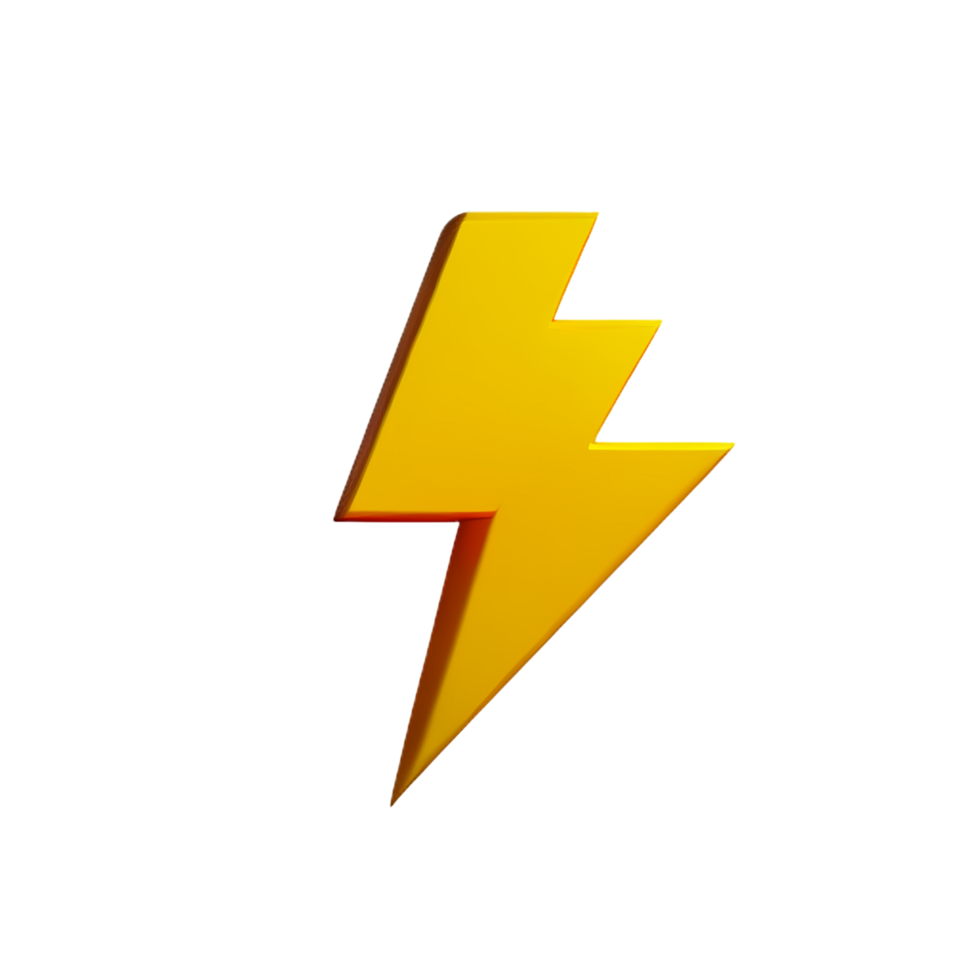 thunder 3d rendering icon illustration png