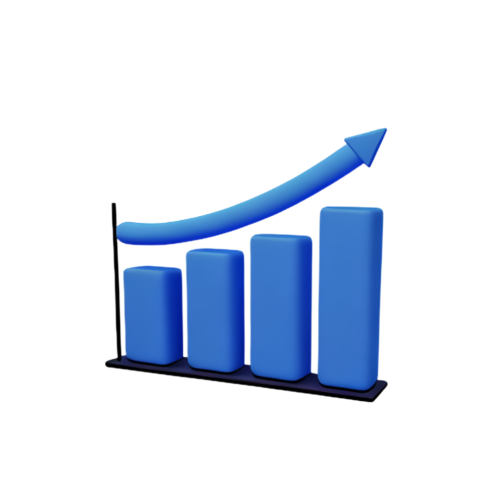chart 3d rendering icon illustration png