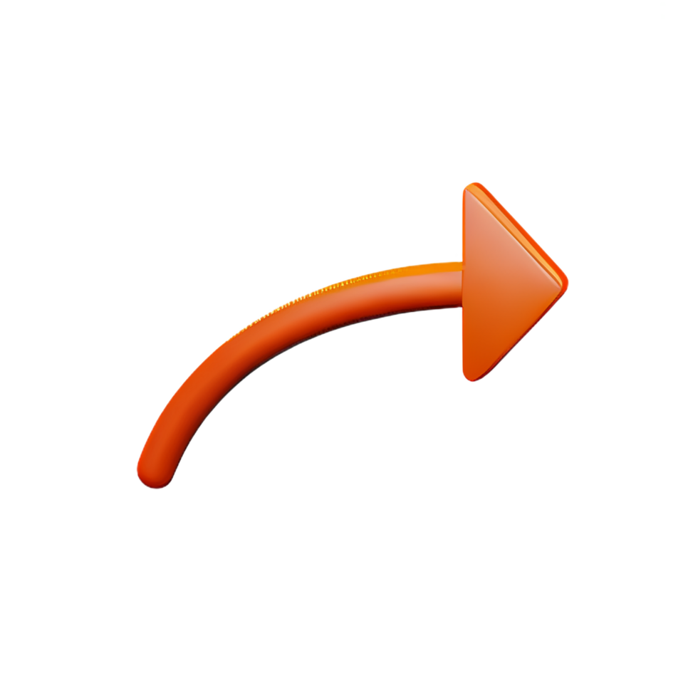 curved arrow 3d rendering icon illustration png