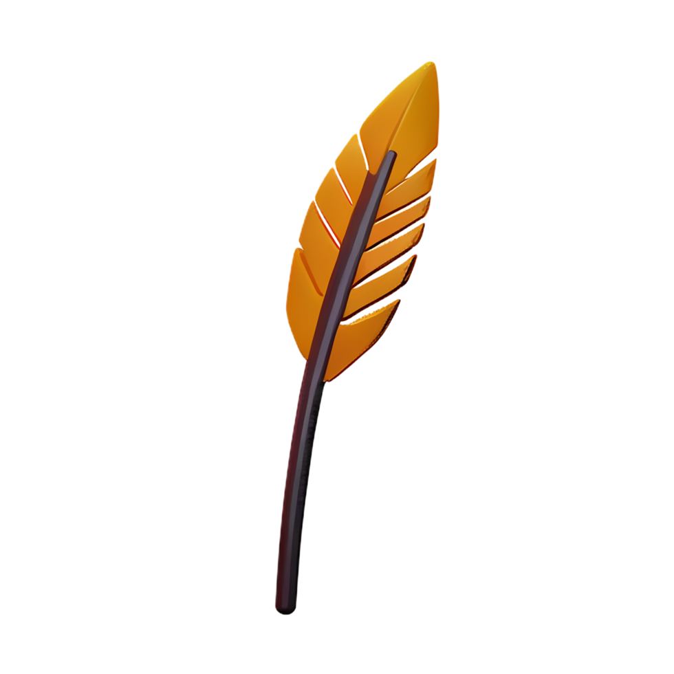 feather 3d rendering icon illustration png