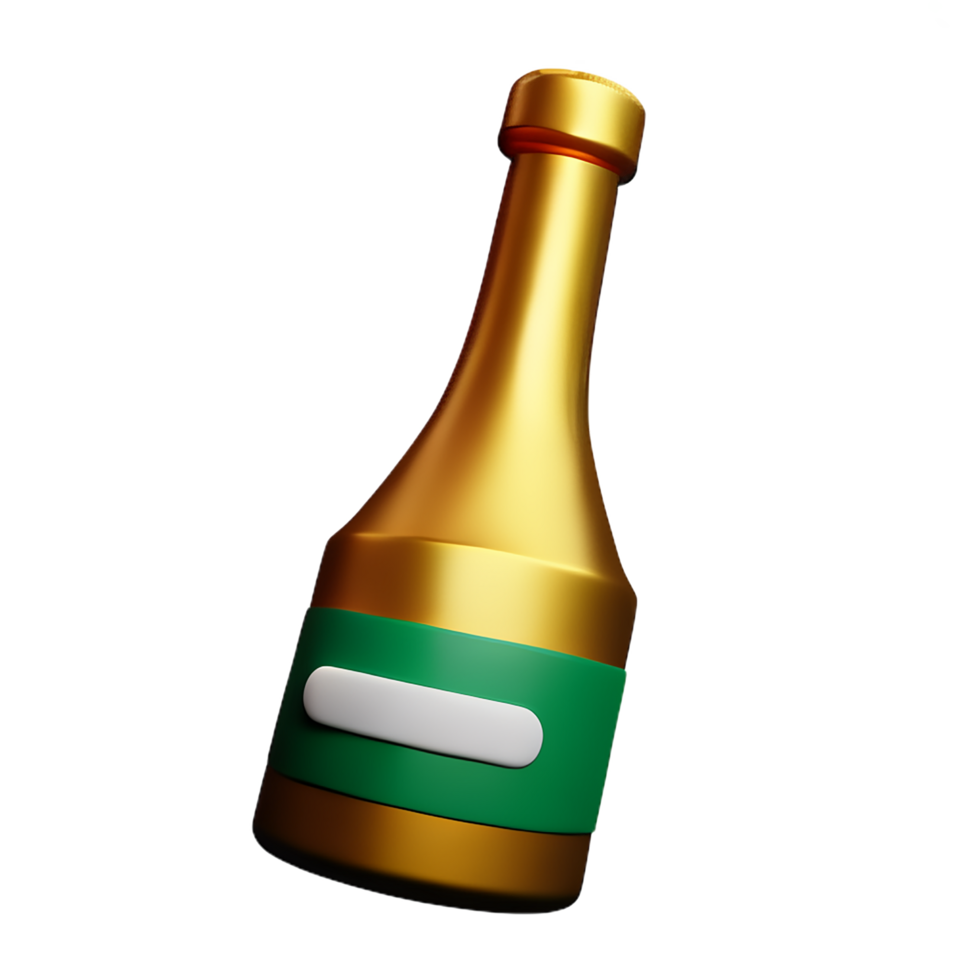 champagne 3d rendering icon illustration png