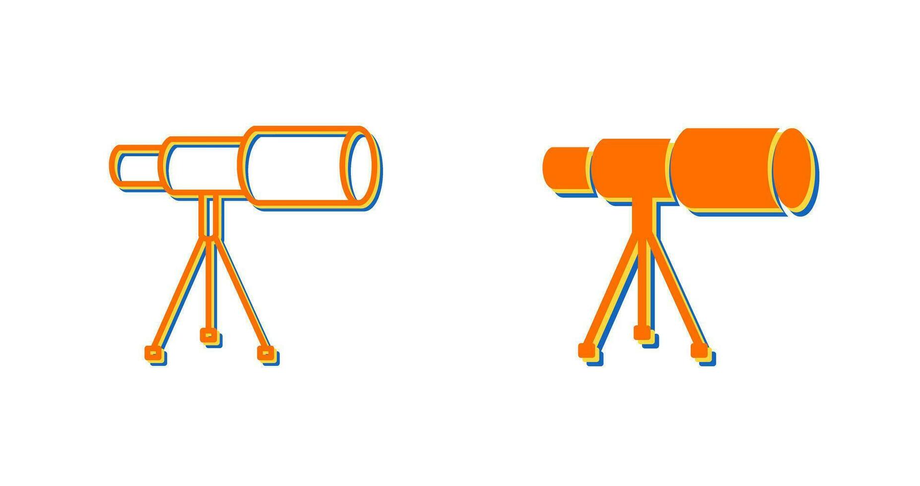 telescopio en icono de vector de soporte