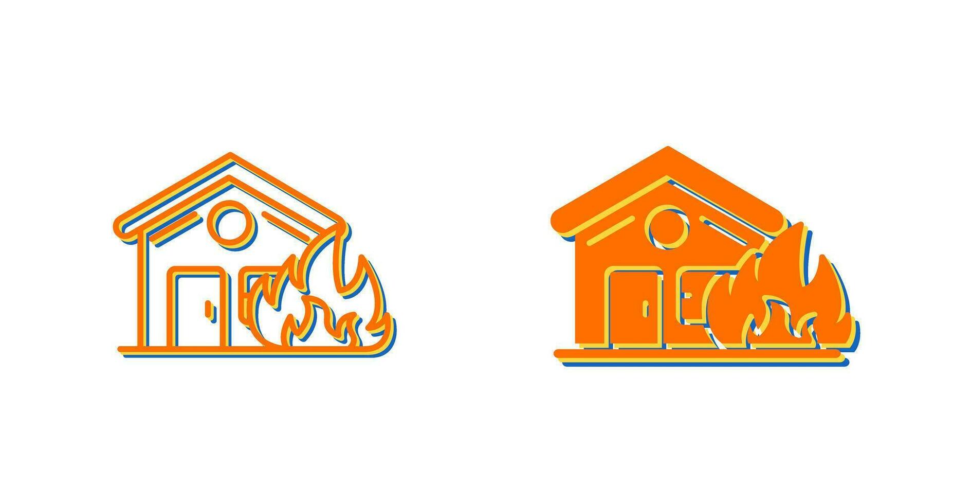 House On Fire Vector Icon