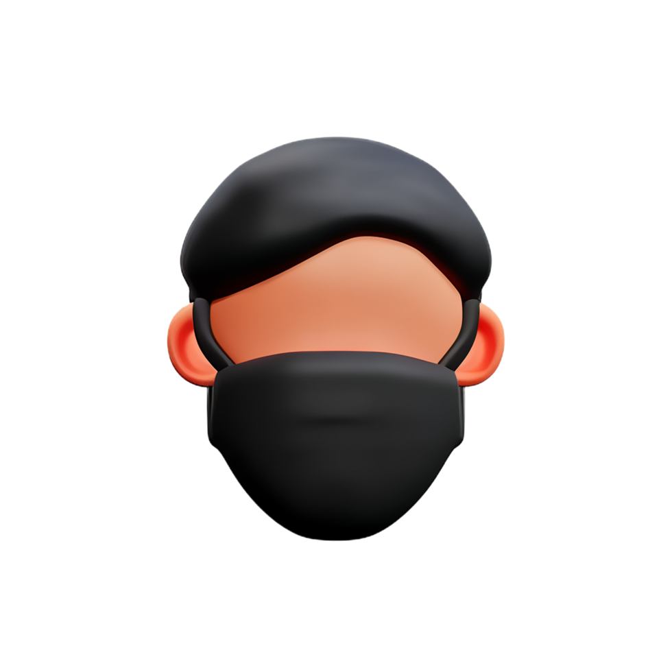 mask 3d rendering icon illustration png