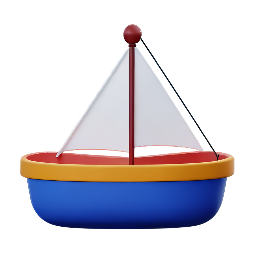 boat 3d rendering icon illustration png