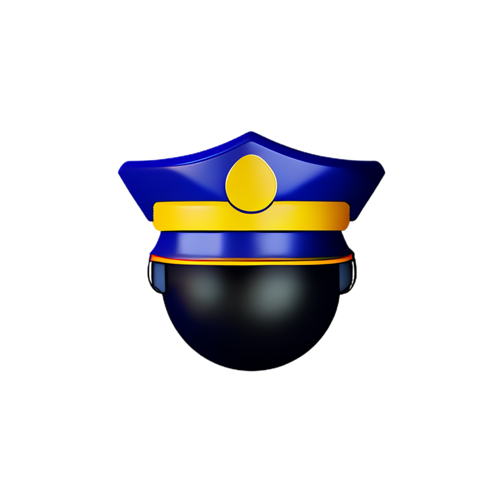 polis ansikte 3d tolkning ikon illustration png