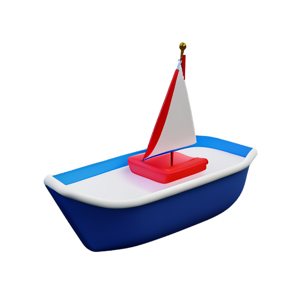 boat 3d rendering icon illustration png