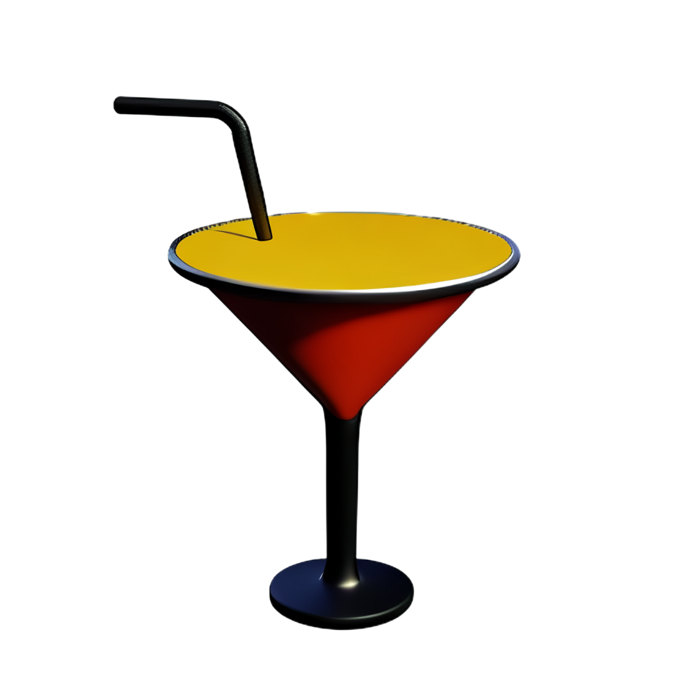 cocktail 3d rendering icon illustration png