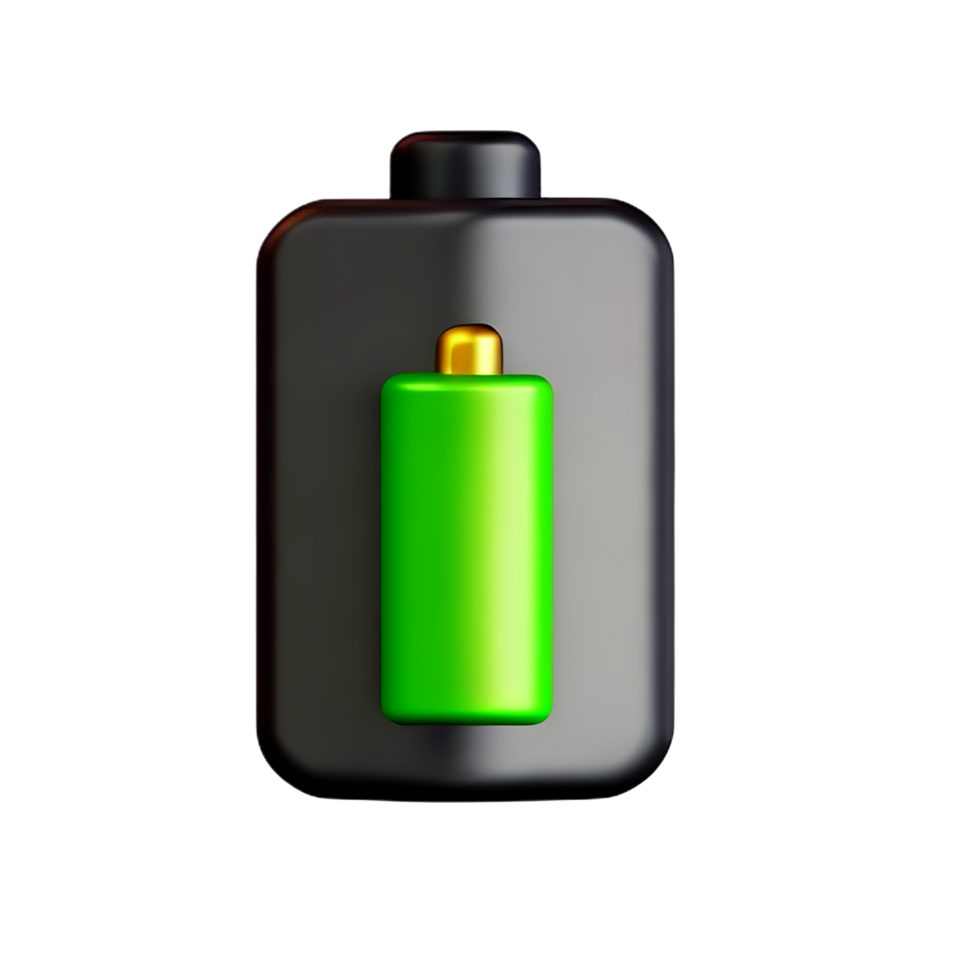 battery 3d rendering icon illustration png