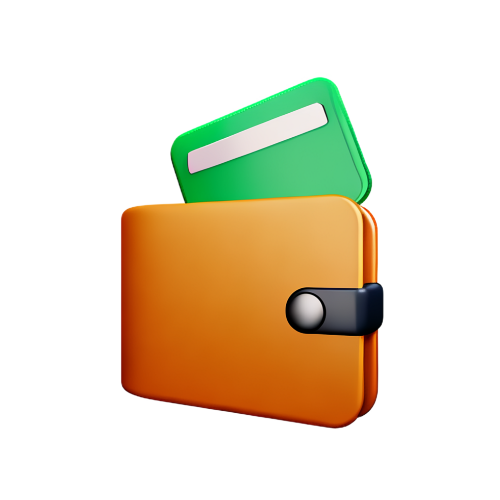 wallet 3d rendering icon illustration png