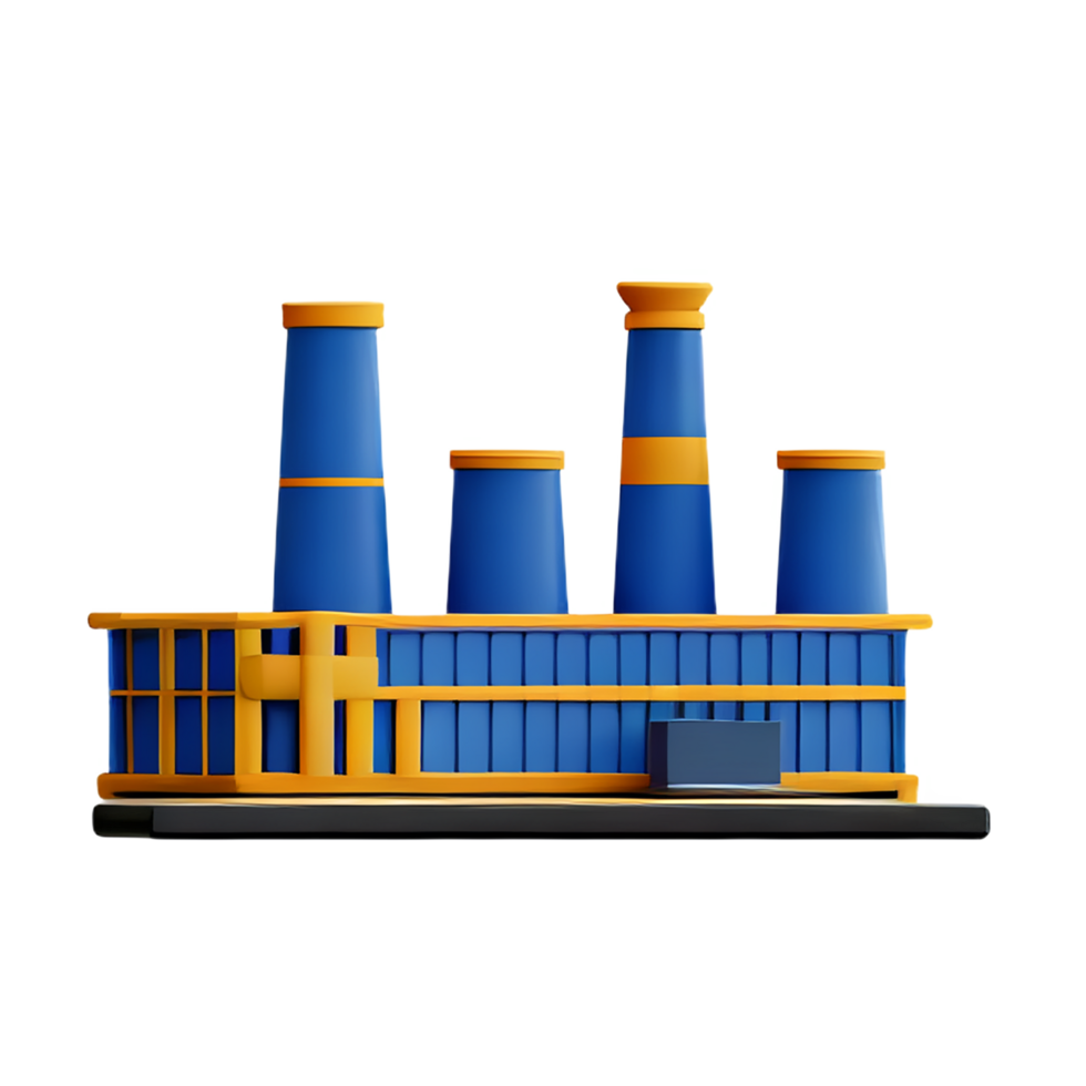 factory 3d rendering icon illustration png