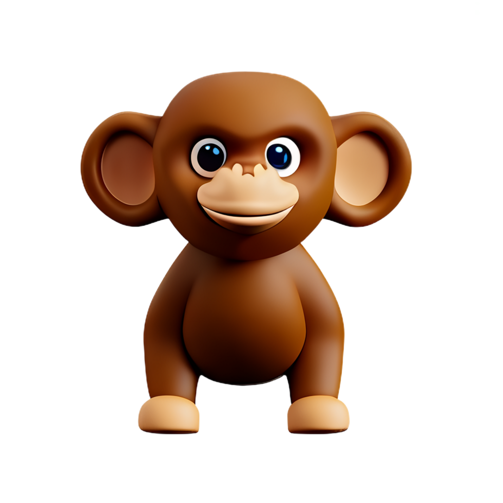 monkey 3d rendering icon illustration png