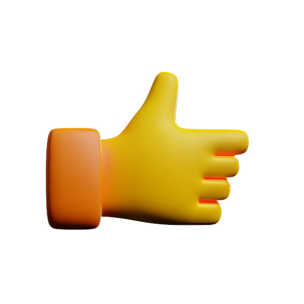 thumbs up 3d rendering icon illustration png