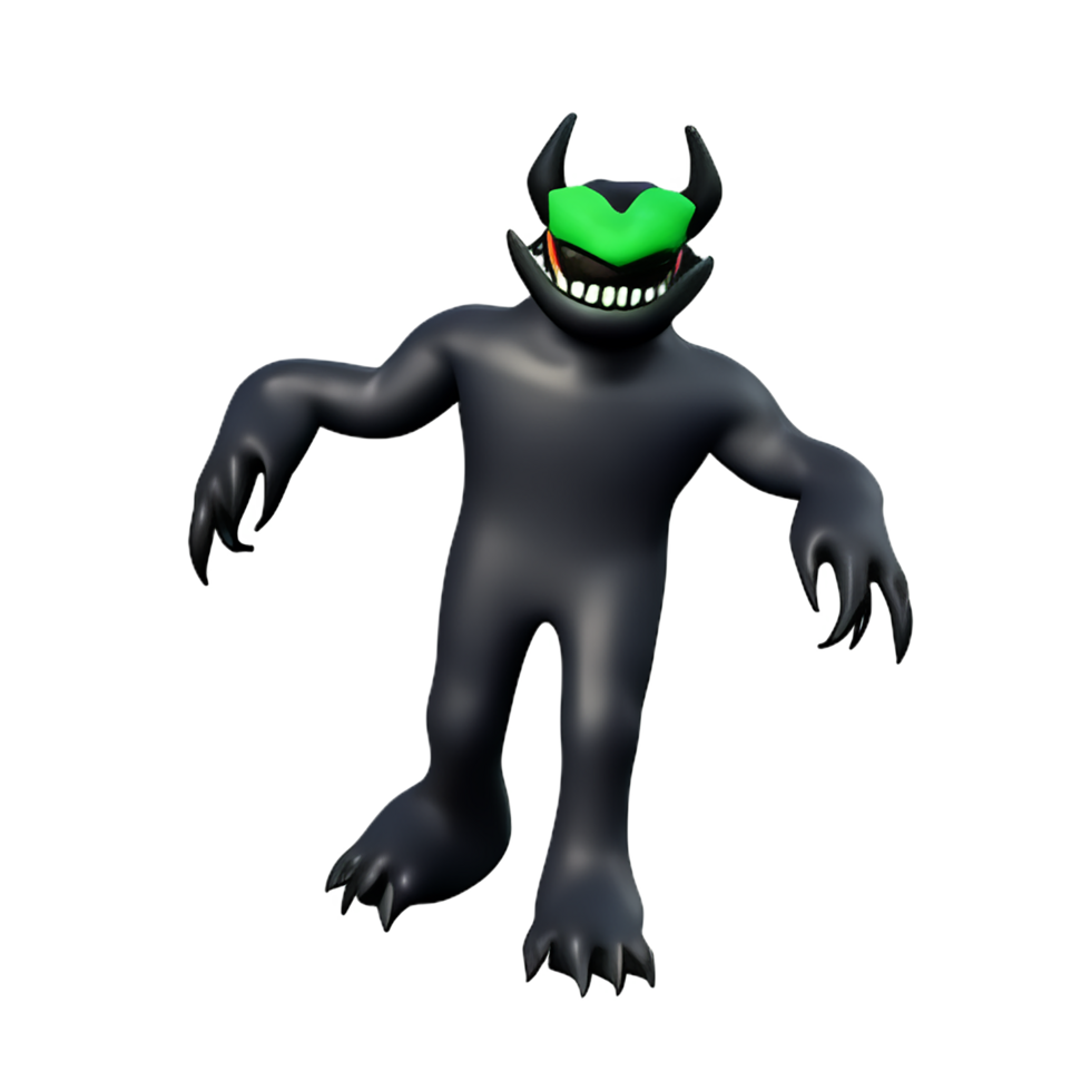 monster 3d rendering icon illustration png
