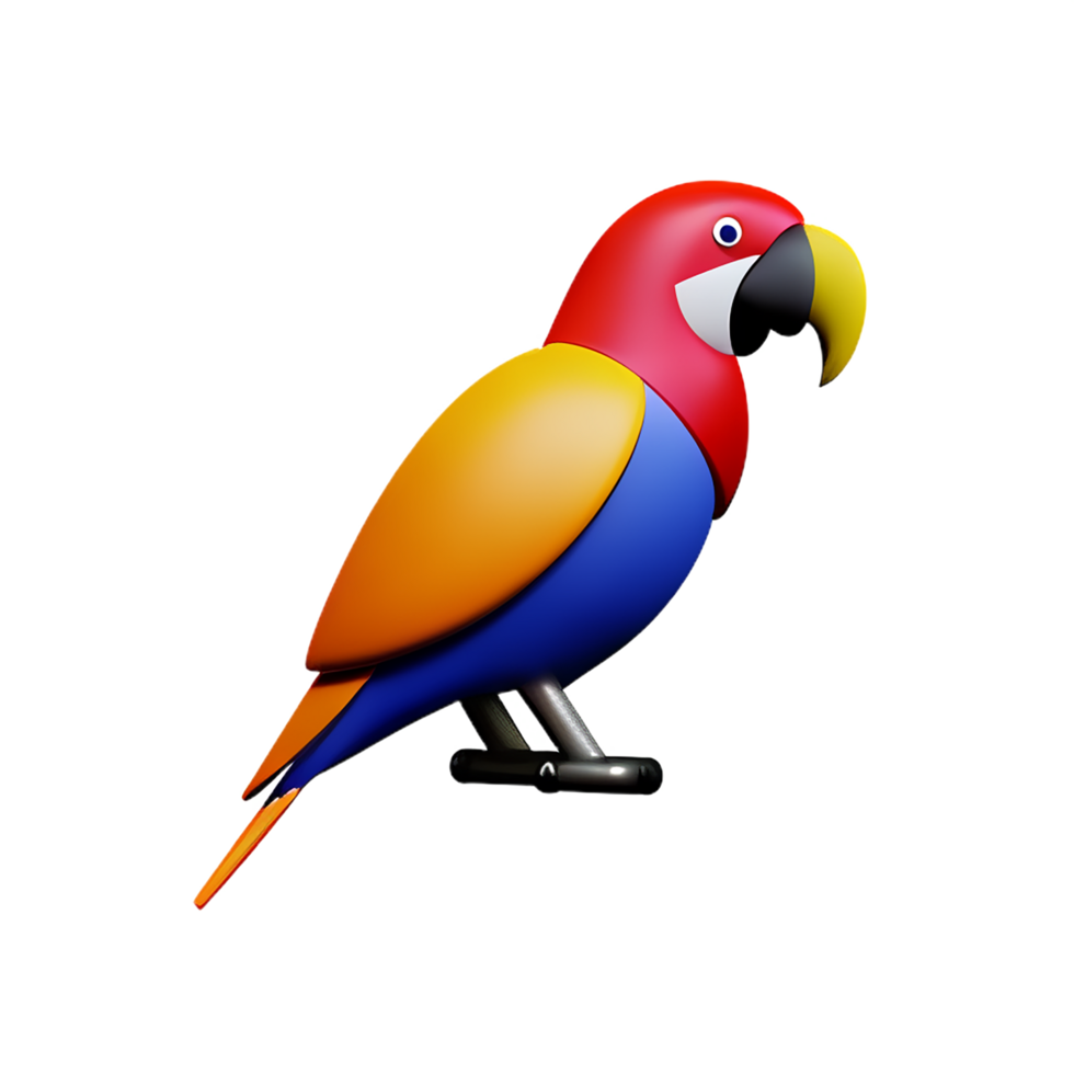 parrot 3d rendering icon illustration png