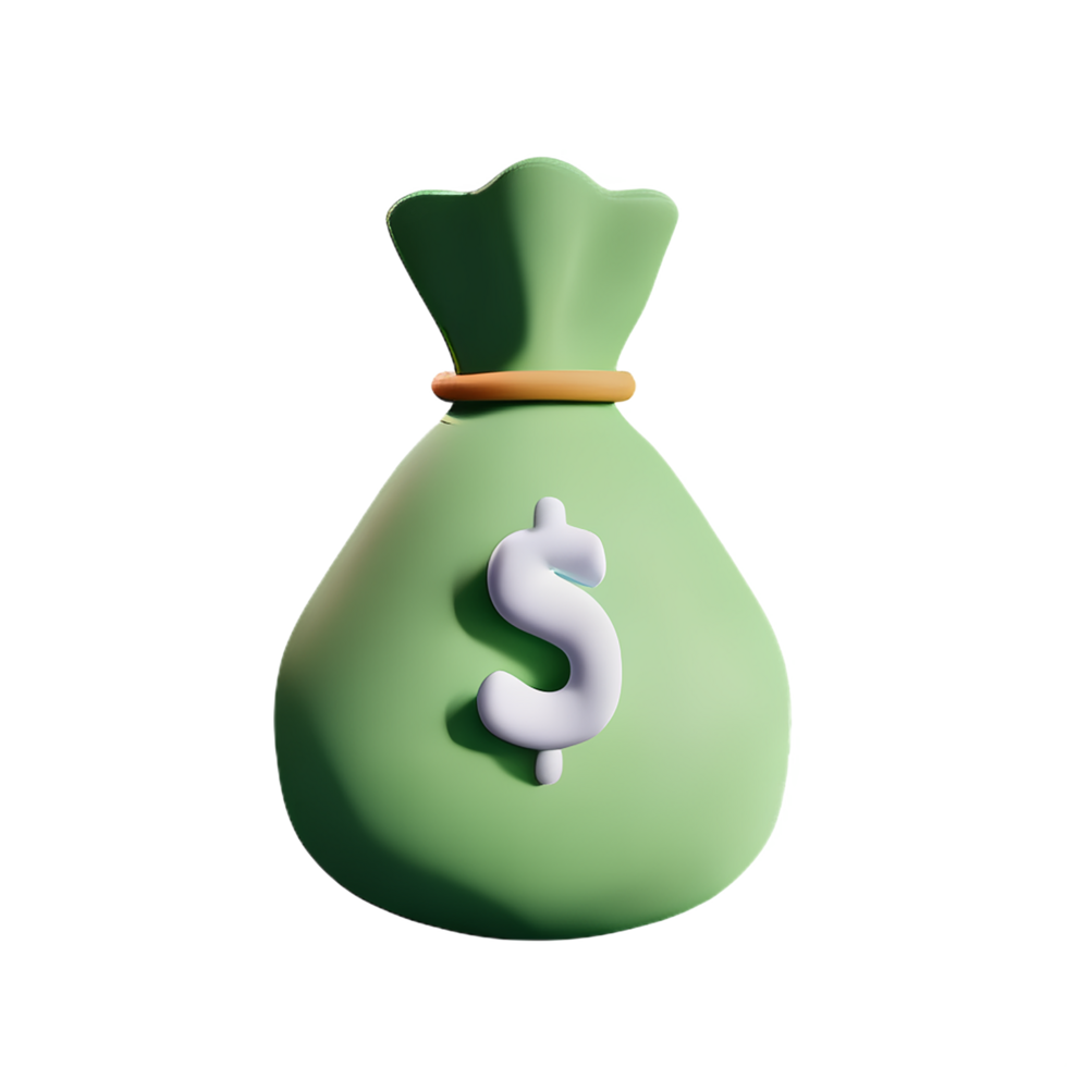 money bag 3d rendering icon illustration png