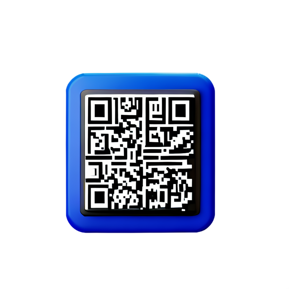 qr código 3d representación icono ilustración png