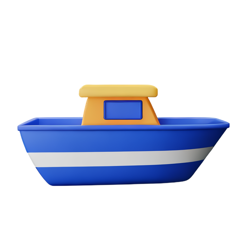 boat 3d rendering icon illustration png