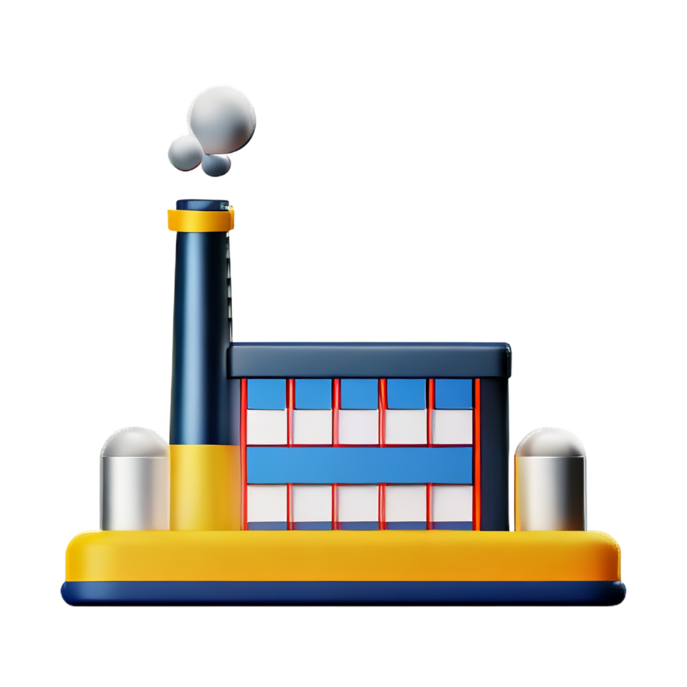 factory 3d rendering icon illustration png