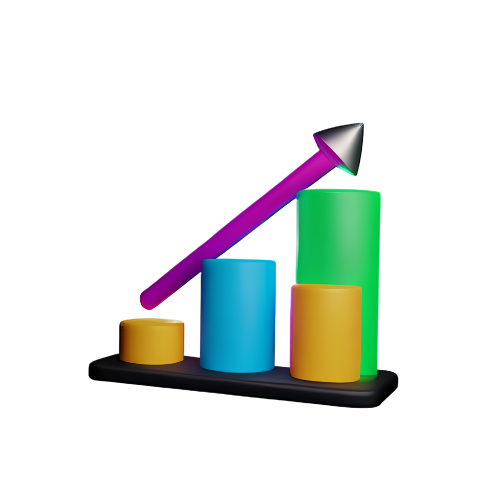 graph 3d rendering icon illustration png
