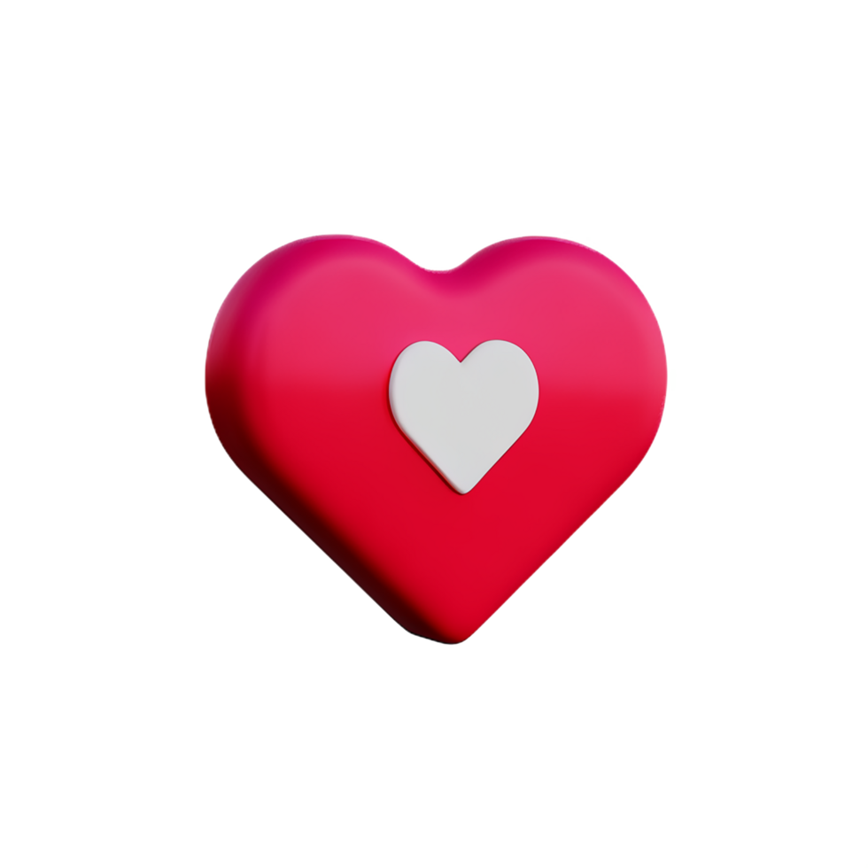 heart line 3d rendering icon illustration png