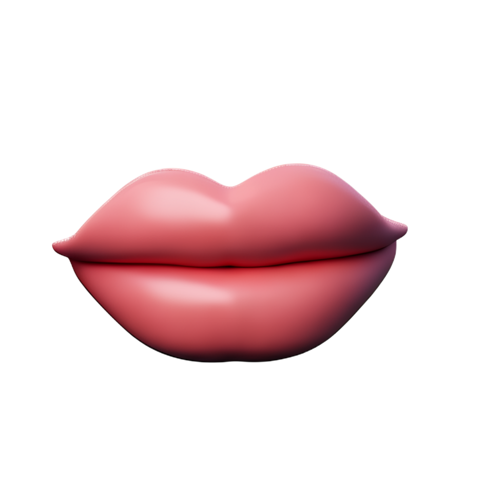 lip 3d rendering icon illustration png