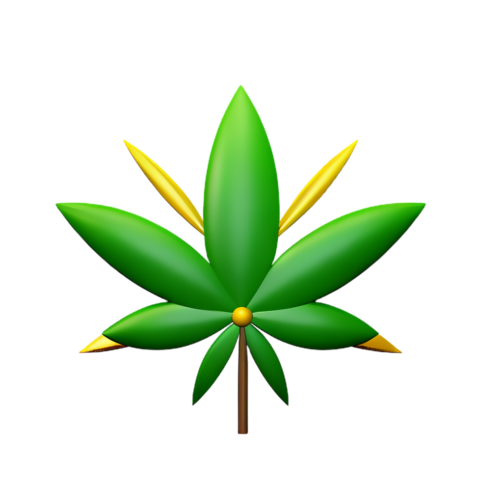 cannabis 3d rendering icon illustration png