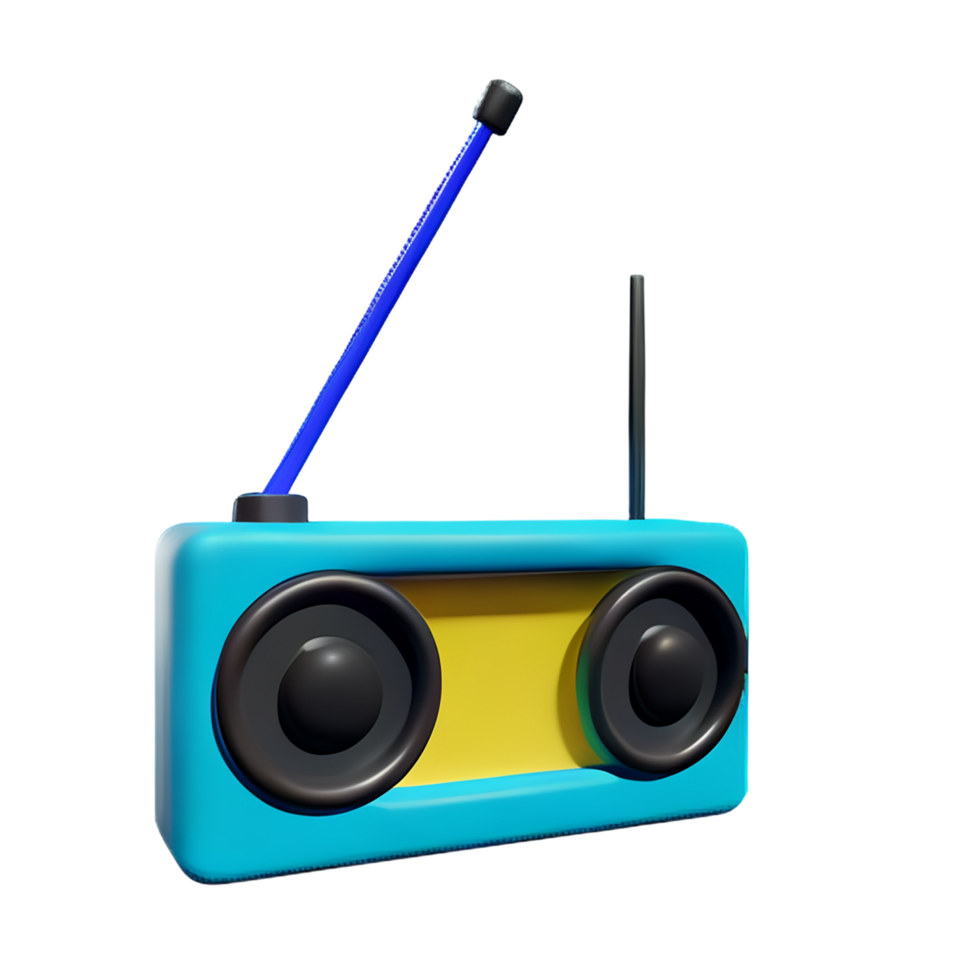 radio 3d renderen icoon illustratie png