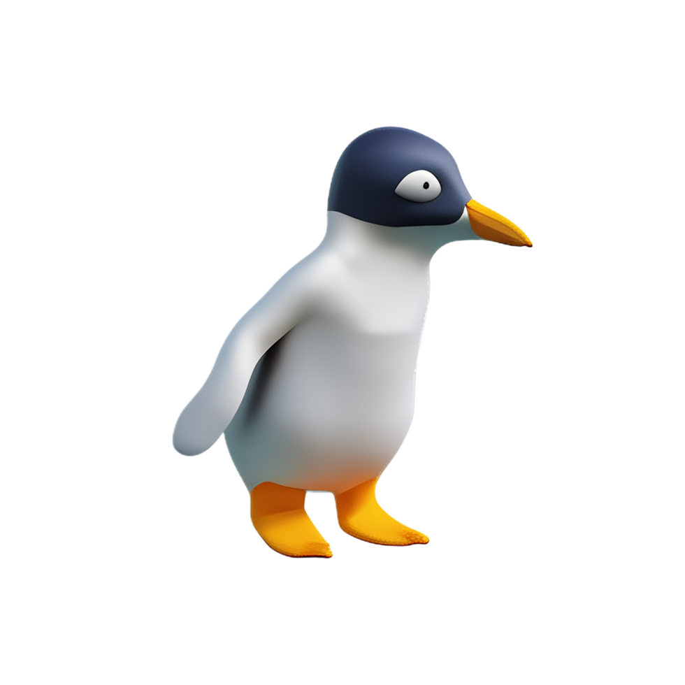 penguin 3d rendering icon illustration png