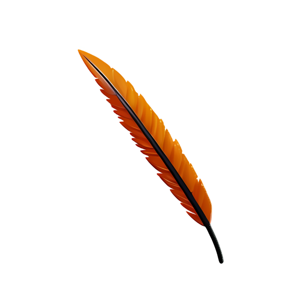feather 3d rendering icon illustration png