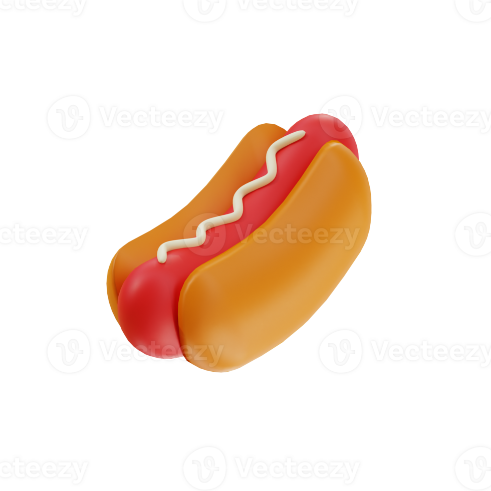 Hot dog icon 3d rendering png