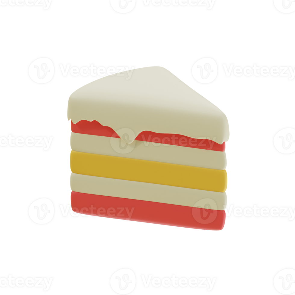 3d render of sponge cake icon png