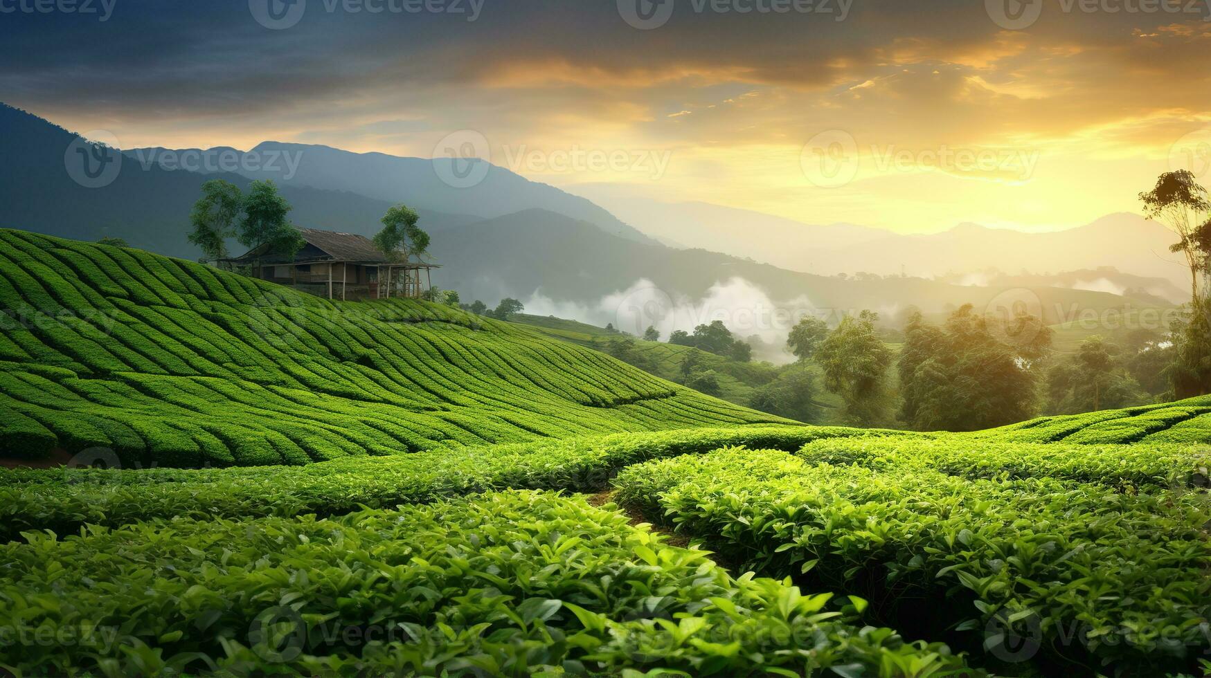 Landscape tea plantation in Malaysia photo