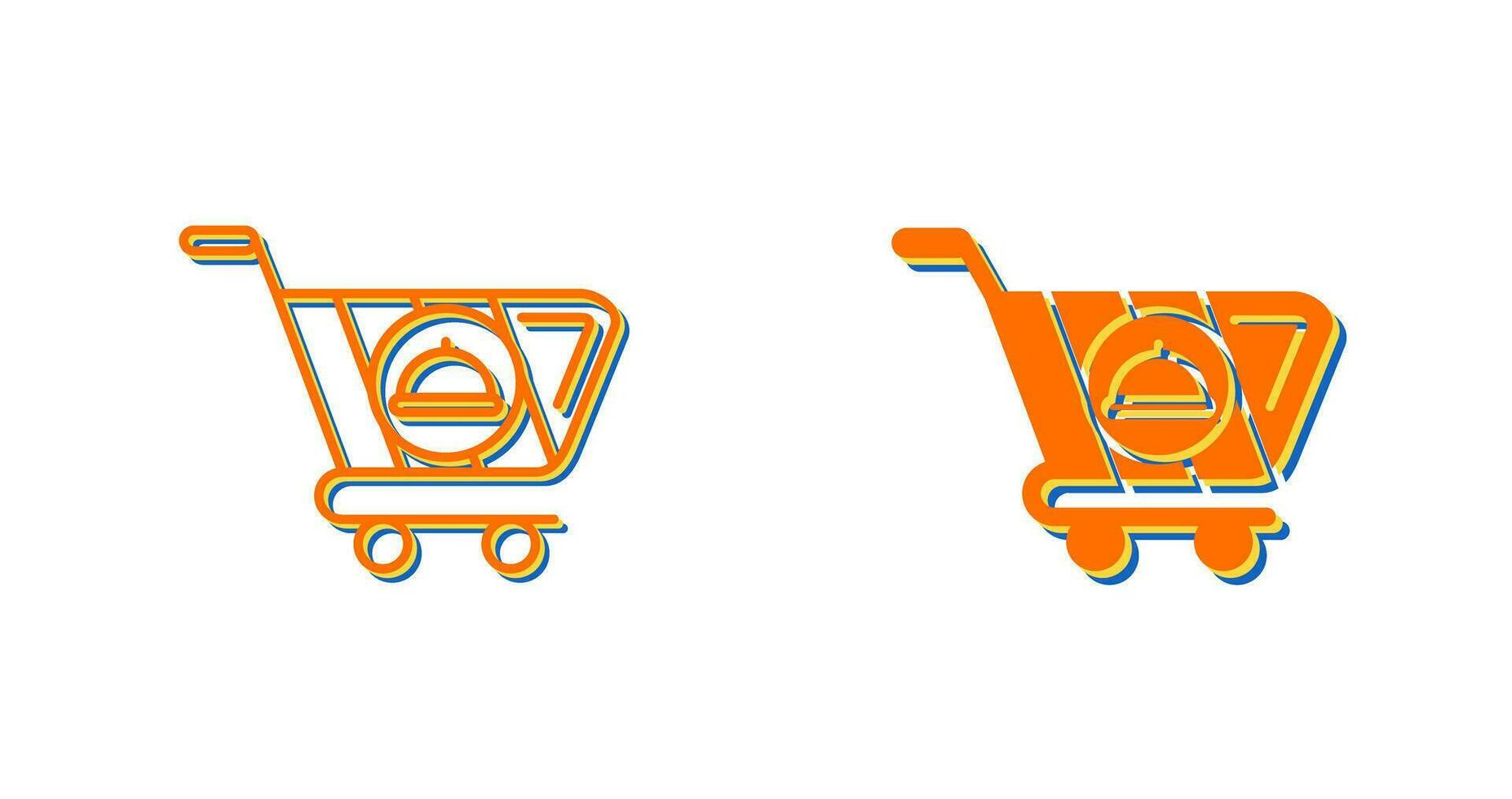 icono de vector de carrito de comida