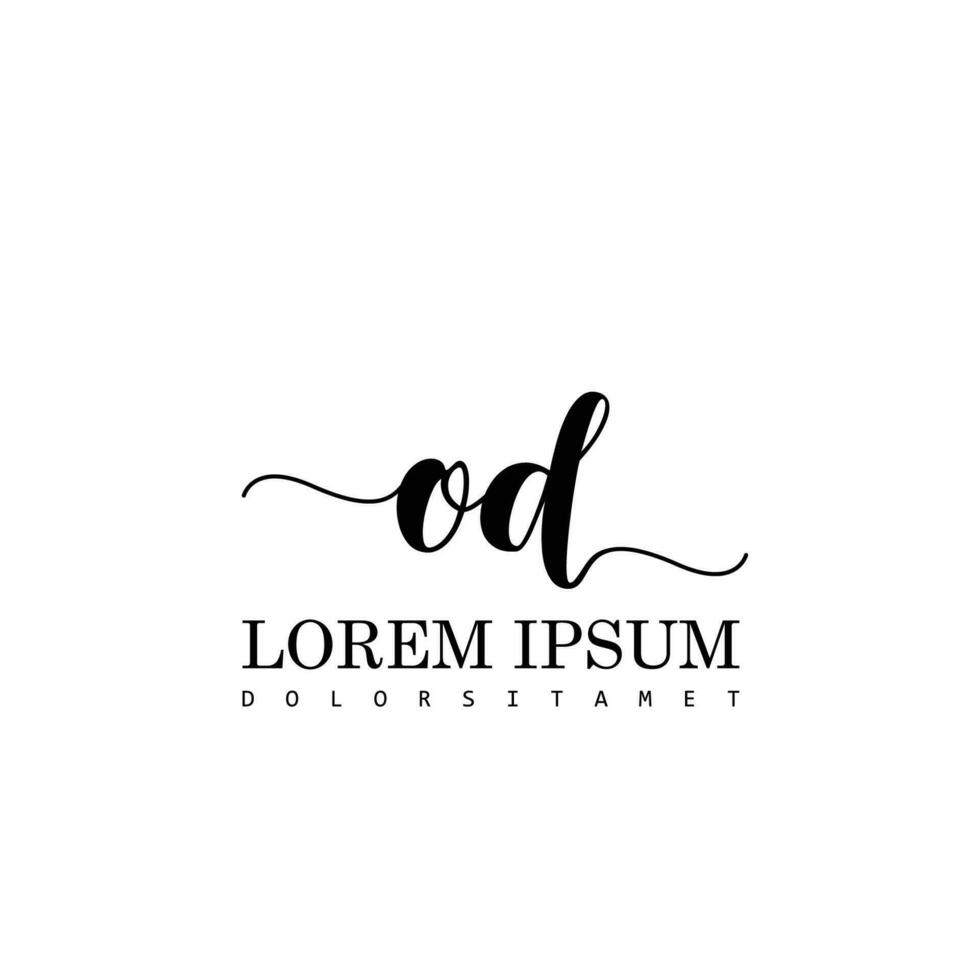 OD Initial Handwriting Template Design vector