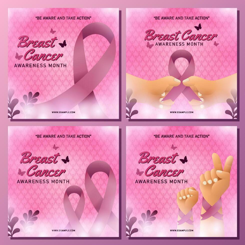 Breast Cancer Awareness Month Vector Background and Banner with pink ribbon